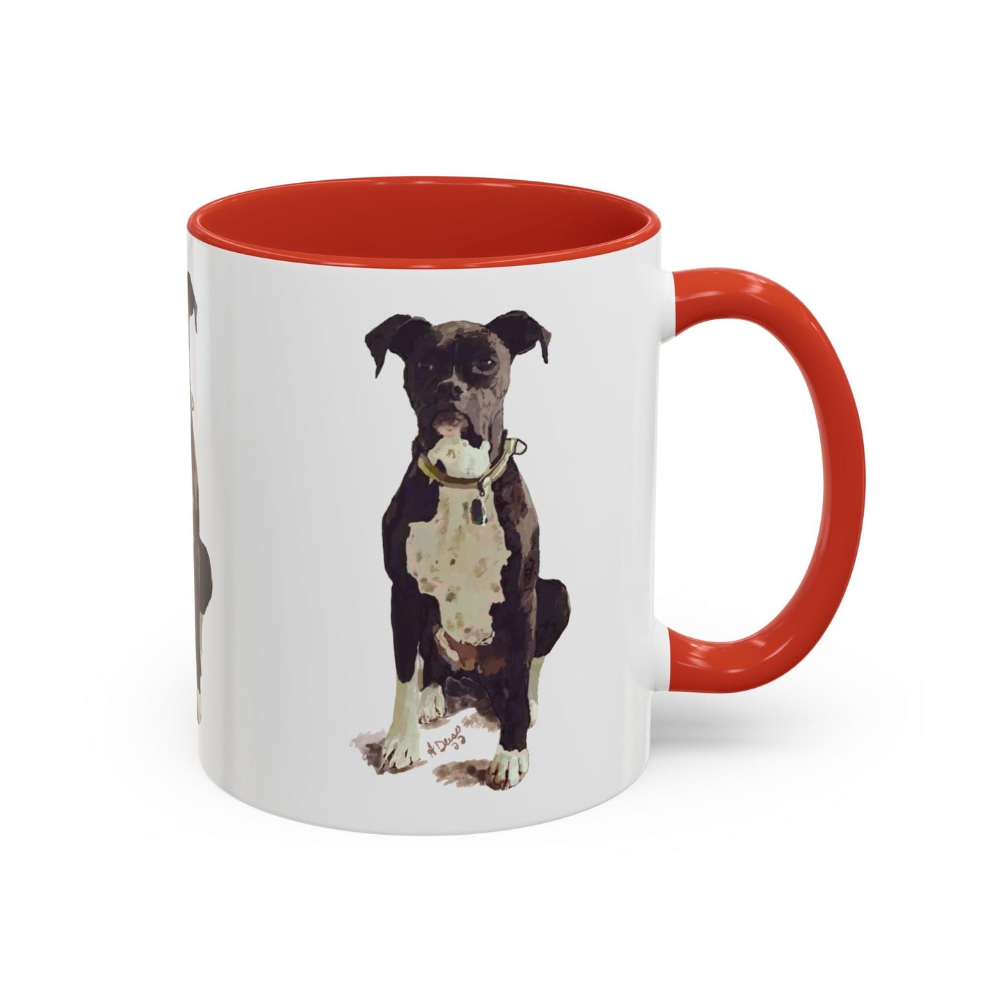 Boxer Dog Two Tone Coffee Mug (11oz & 15oz) - Blue Cava