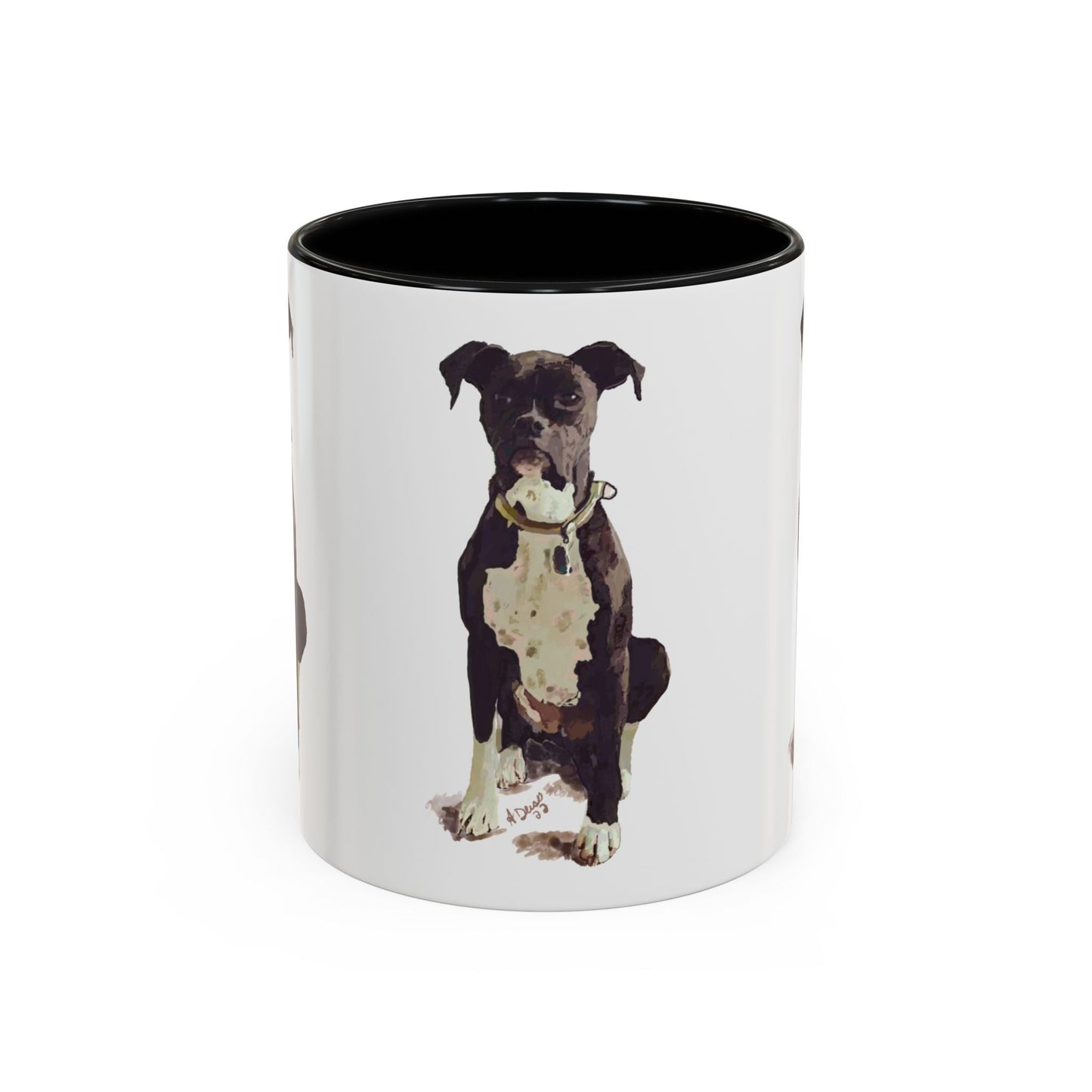 Boxer Dog Two Tone Coffee Mug (11oz & 15oz) - Blue Cava