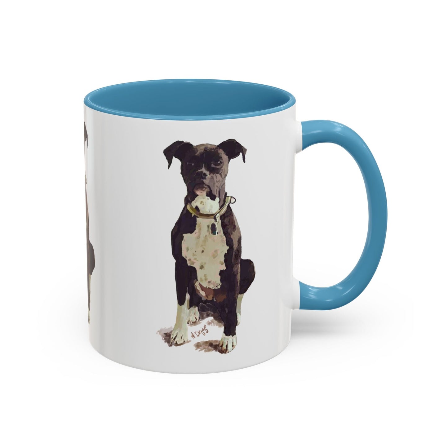 Boxer Dog Two Tone Coffee Mug (11oz & 15oz) - Blue Cava