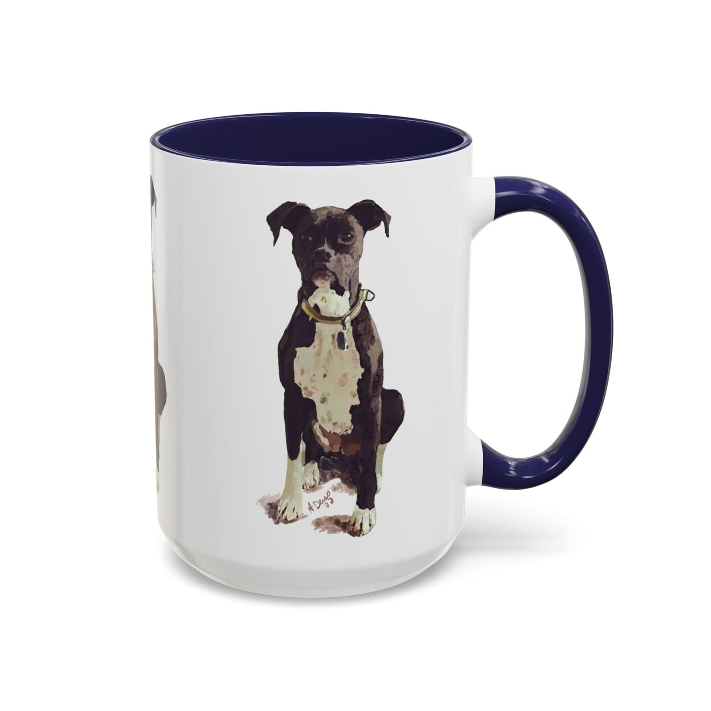 Boxer Dog Two Tone Coffee Mug (11oz & 15oz) - Blue Cava
