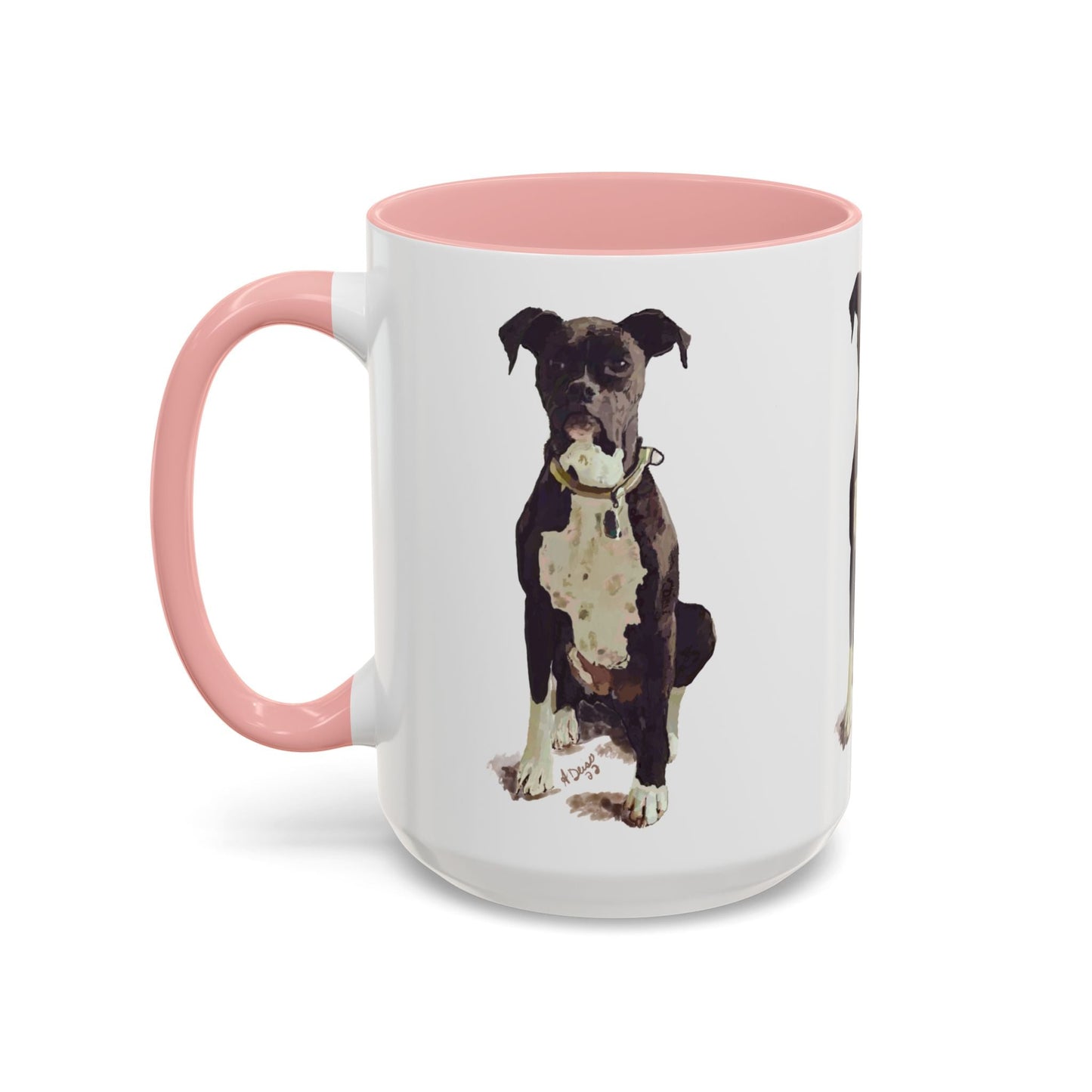 Boxer Dog Two Tone Coffee Mug (11oz & 15oz) - Blue Cava