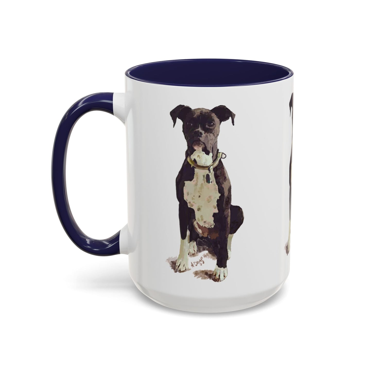 Boxer Dog Two Tone Coffee Mug (11oz & 15oz) - Blue Cava