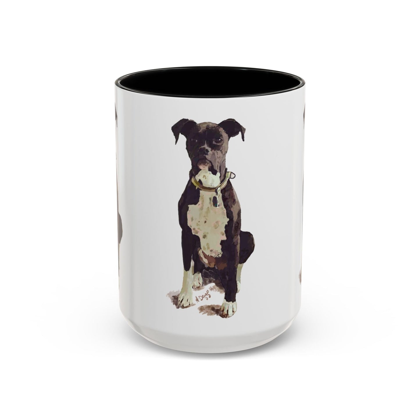 Boxer Dog Two Tone Coffee Mug (11oz & 15oz) - Blue Cava
