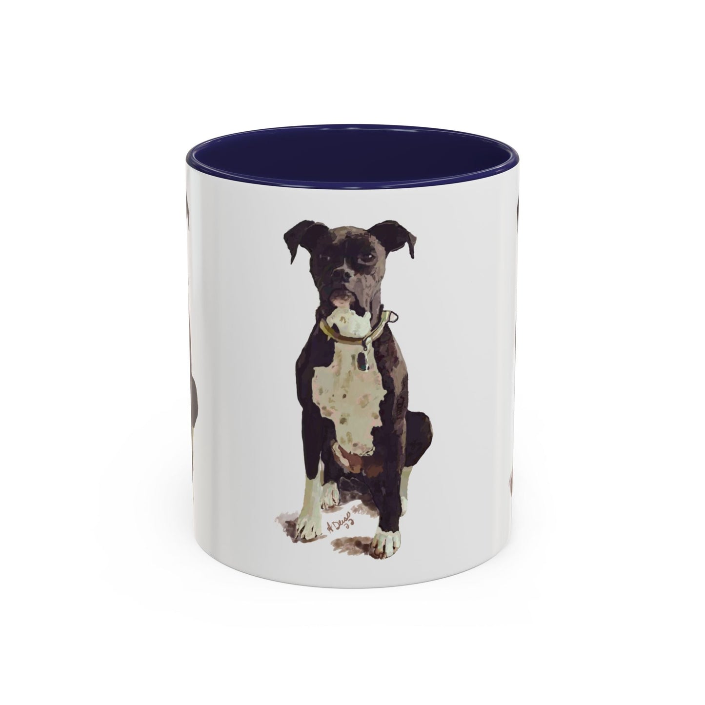 Boxer Dog Two Tone Coffee Mug (11oz & 15oz) - Blue Cava