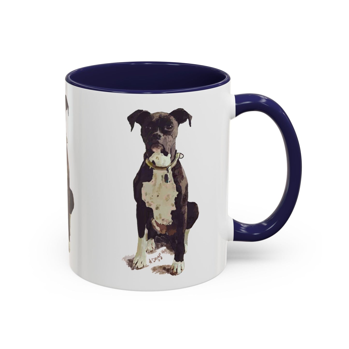 Boxer Dog Two Tone Coffee Mug (11oz & 15oz) - Blue Cava