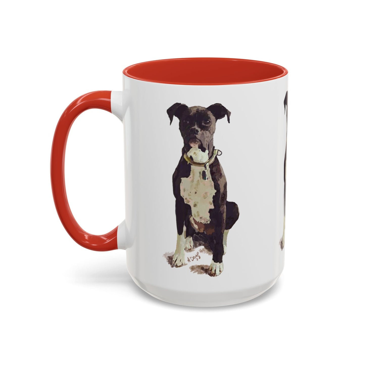 Boxer Dog Two Tone Coffee Mug (11oz & 15oz) - Blue Cava
