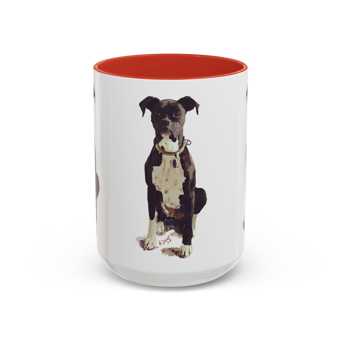 Boxer Dog Two Tone Coffee Mug (11oz & 15oz) - Blue Cava
