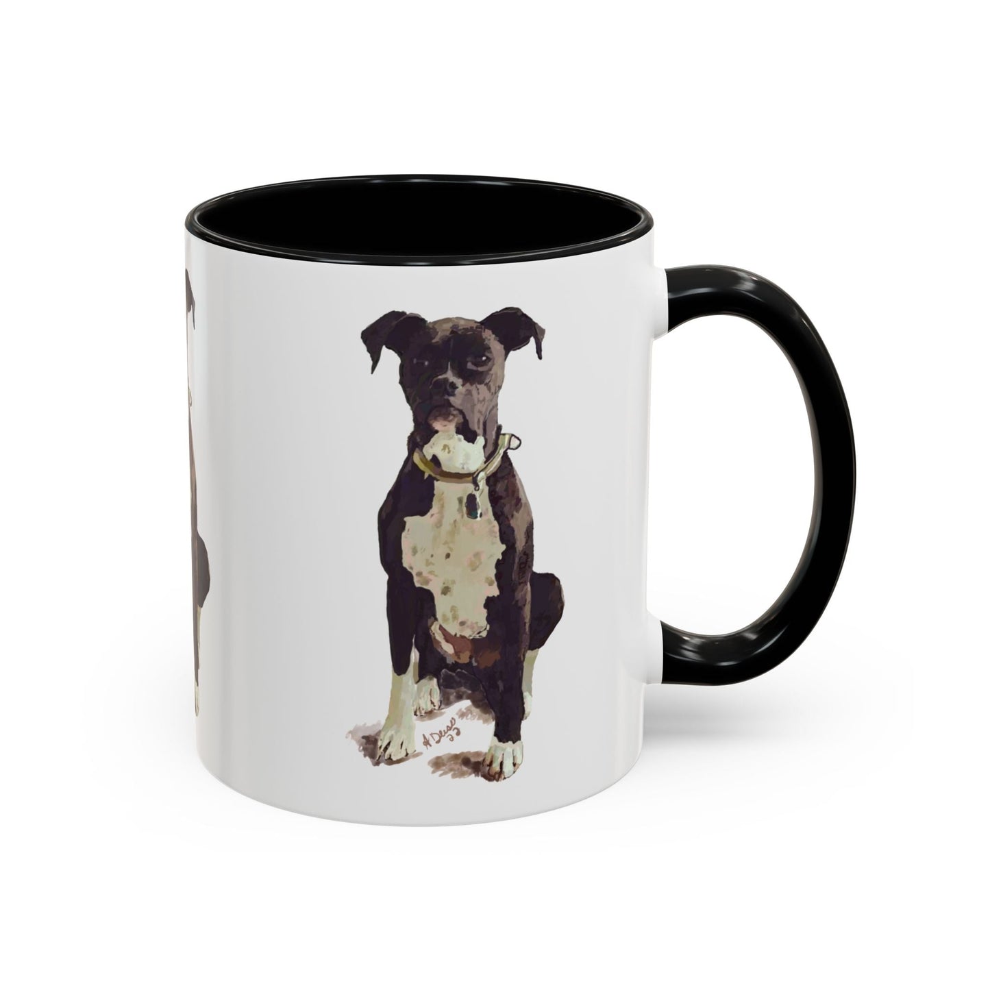Boxer Dog Two Tone Coffee Mug (11oz & 15oz) - Blue Cava