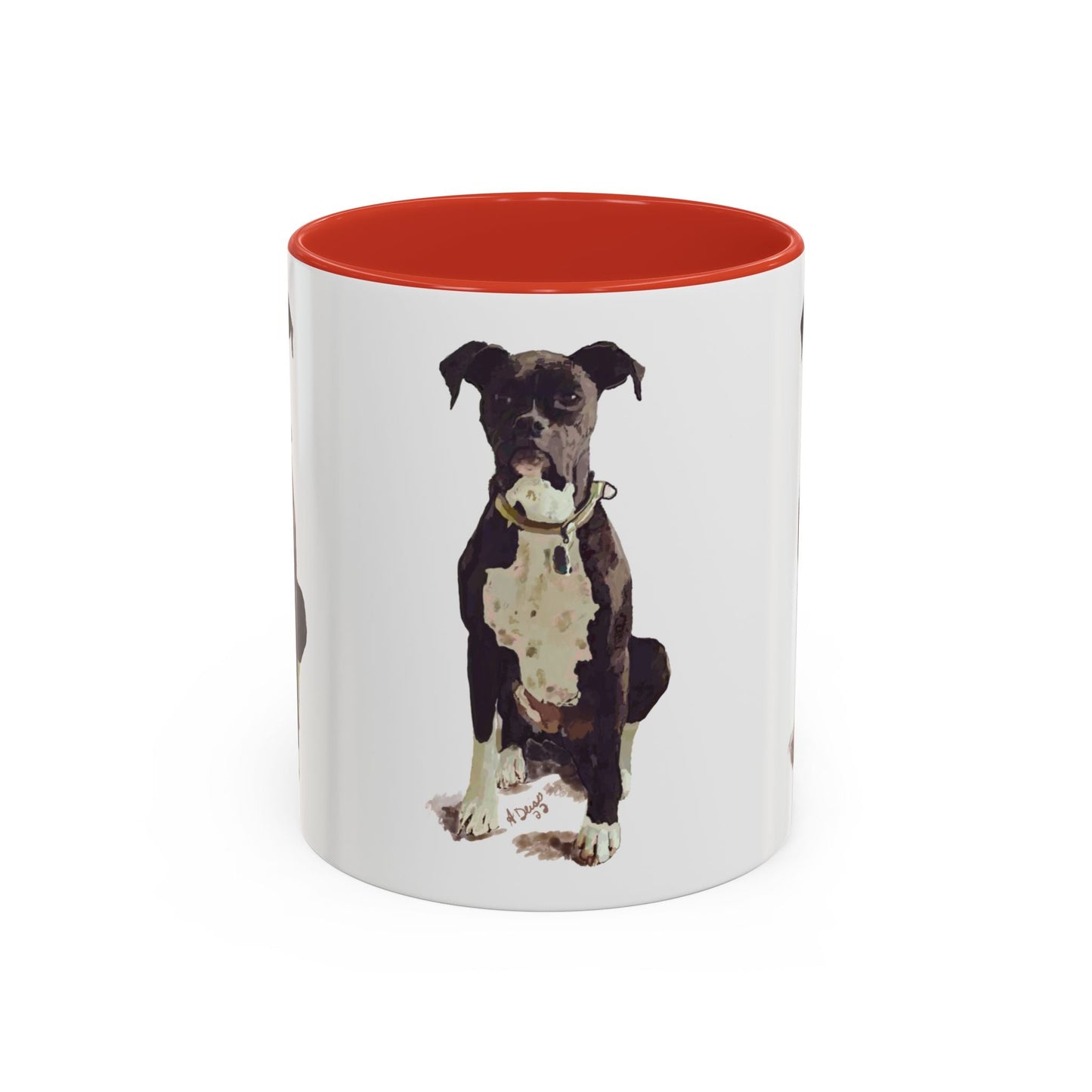 Boxer Dog Two Tone Coffee Mug (11oz & 15oz) - Blue Cava