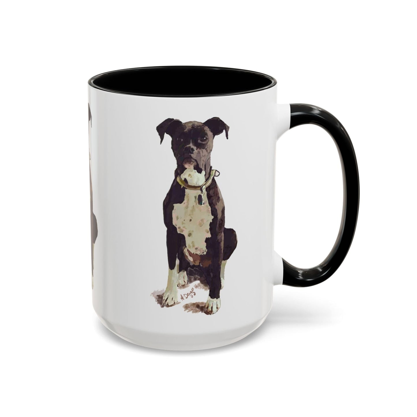 Boxer Dog Two Tone Coffee Mug (11oz & 15oz) - Blue Cava