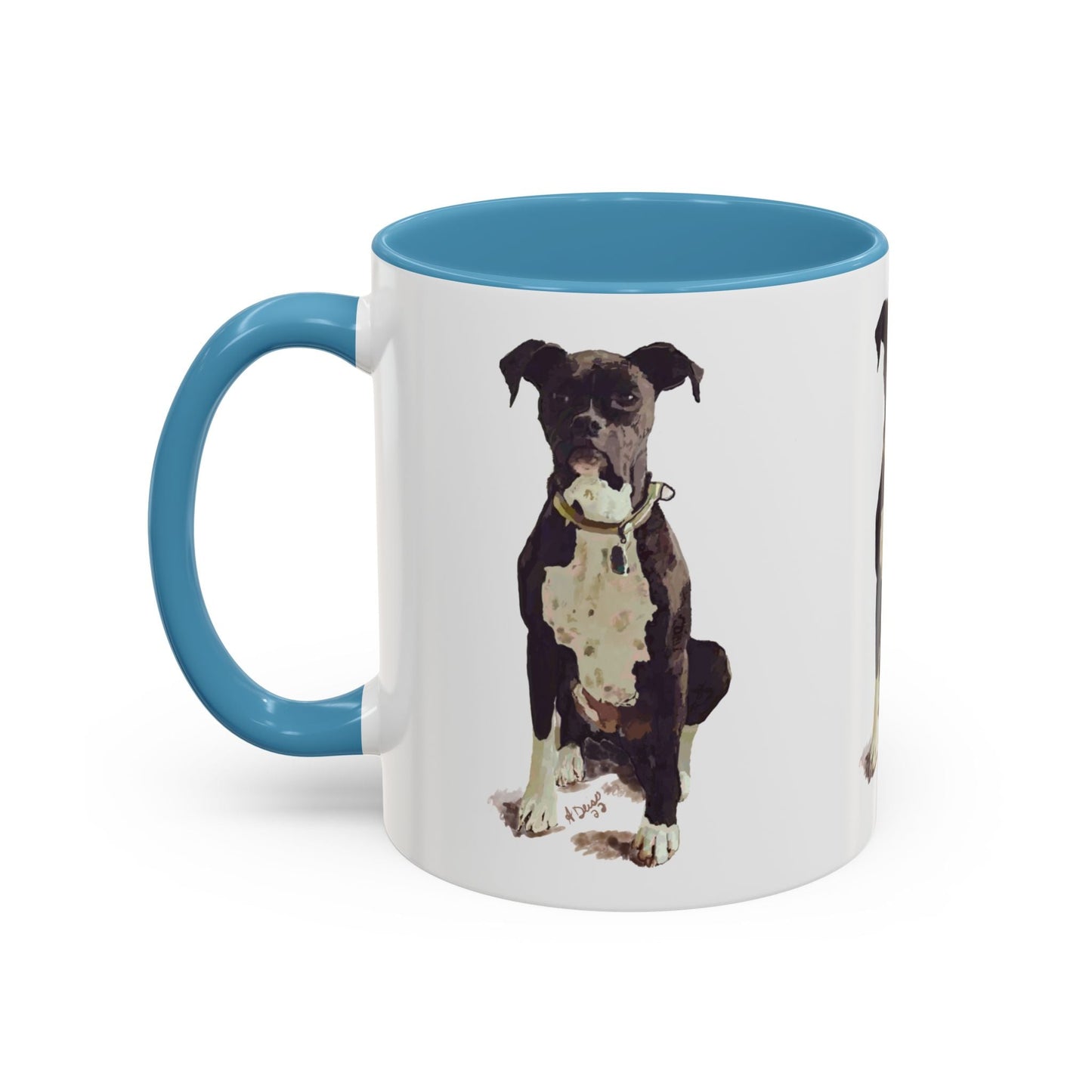 Boxer Dog Two Tone Coffee Mug (11oz & 15oz) - Blue Cava