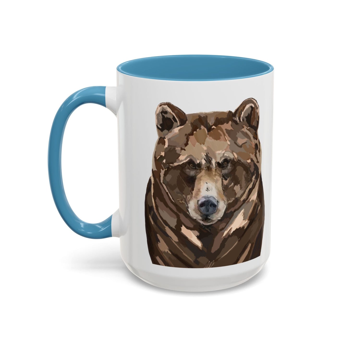 Brown Bear Two Tone Ceramic Mug - 11 oz & 15 oz - Blue Cava