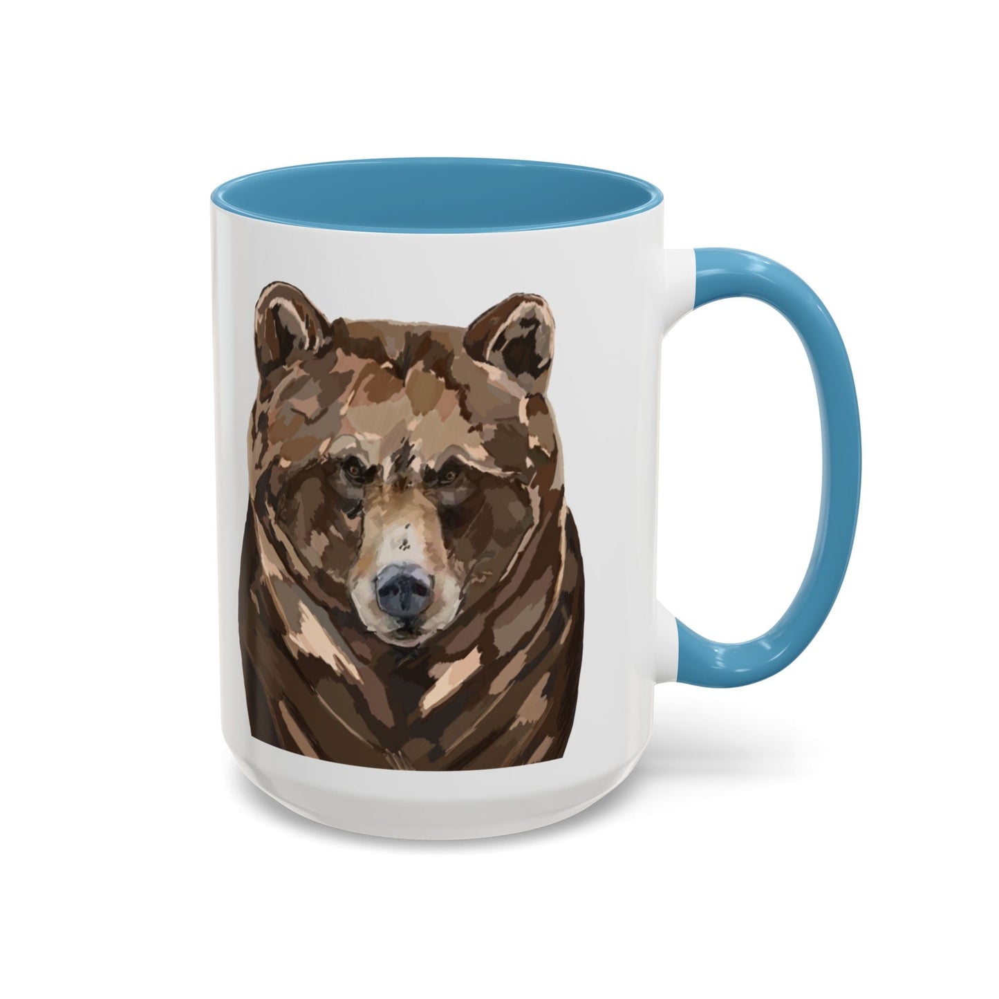Brown Bear Two Tone Ceramic Mug - 11 oz & 15 oz - Blue Cava