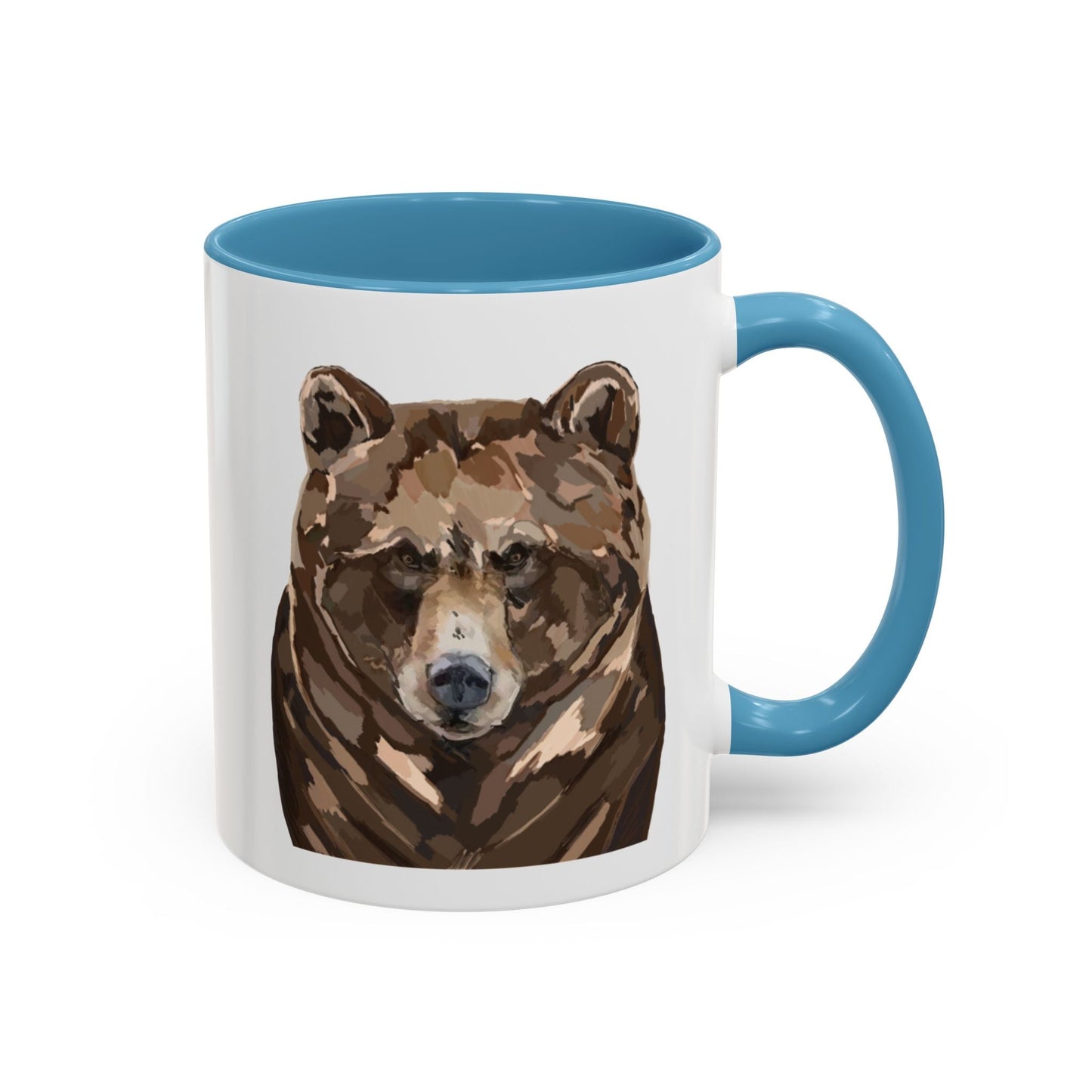Brown Bear Two Tone Ceramic Mug - 11 oz & 15 oz - Blue Cava