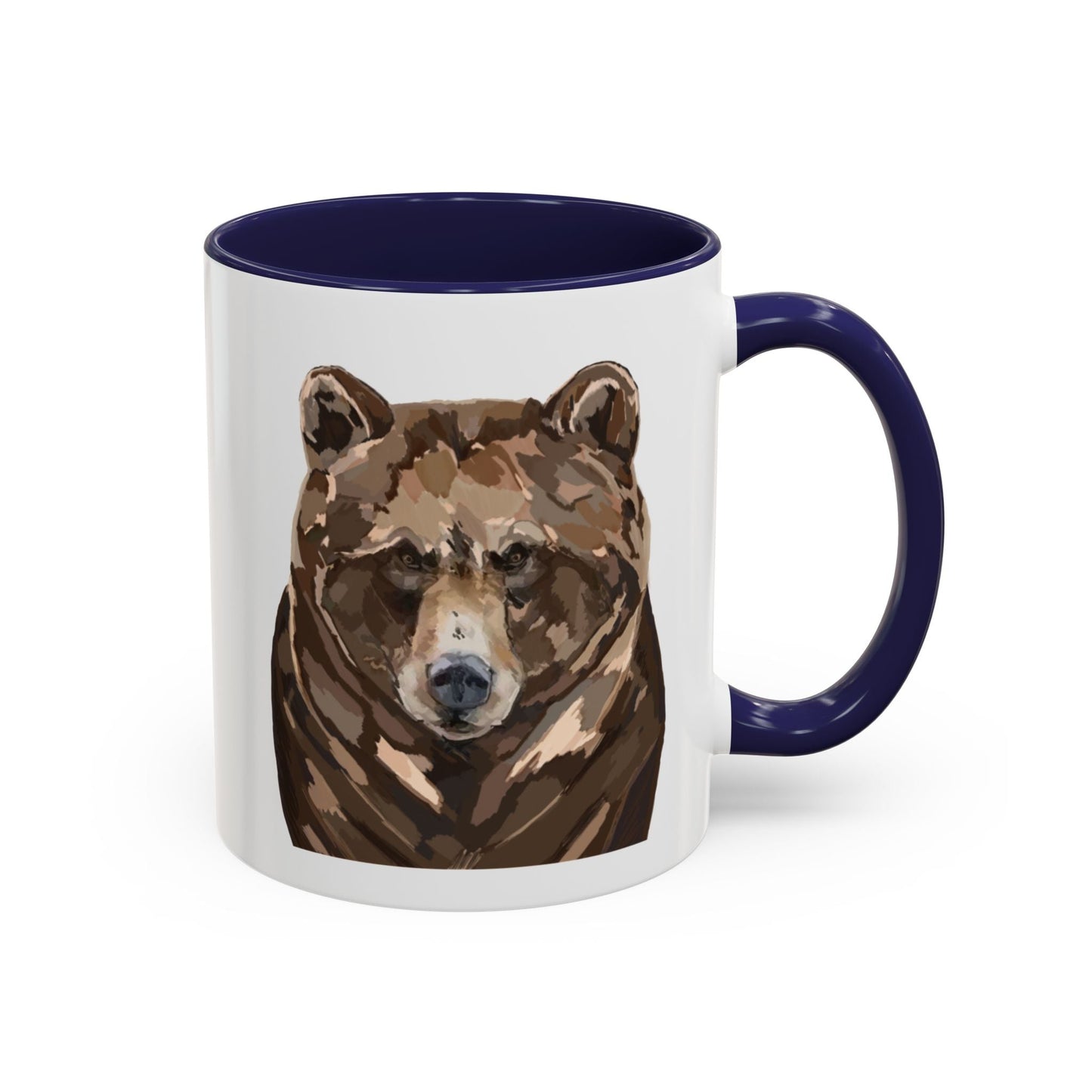 Brown Bear Two Tone Ceramic Mug - 11 oz & 15 oz - Blue Cava