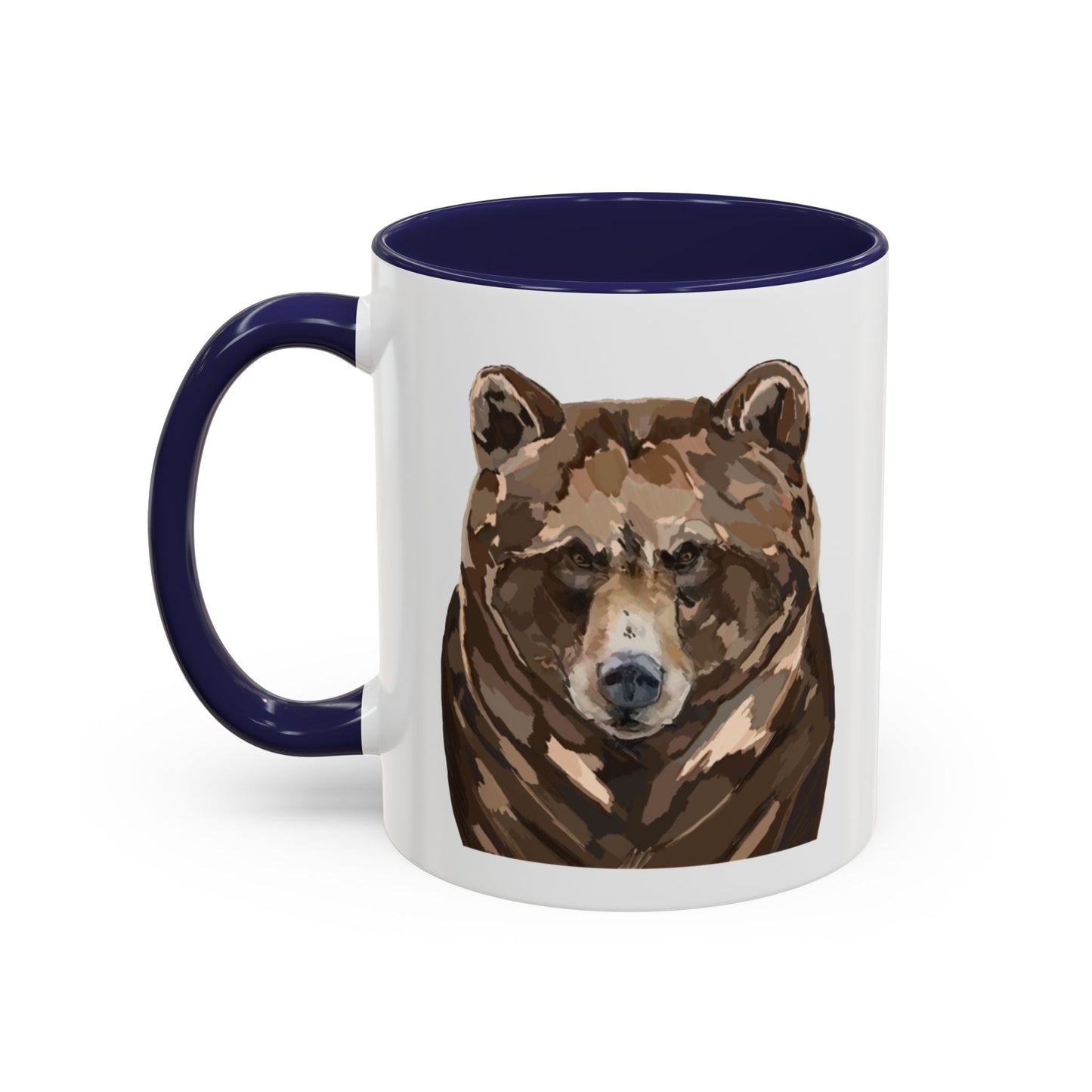 Brown Bear Two Tone Ceramic Mug - 11 oz & 15 oz - Blue Cava