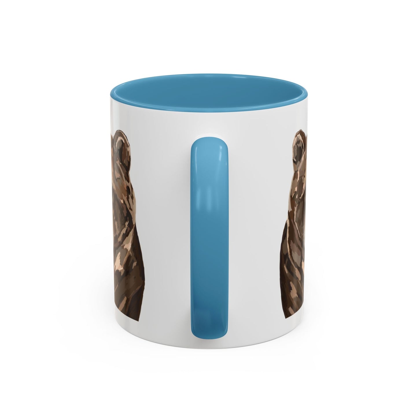 Brown Bear Two Tone Ceramic Mug - 11 oz & 15 oz - Blue Cava