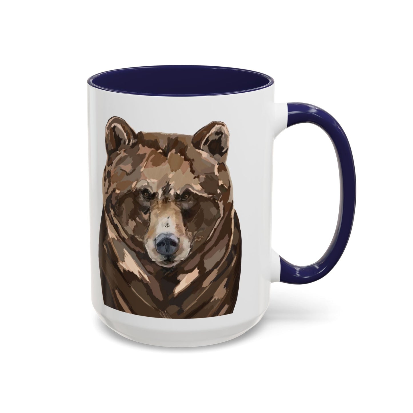 Brown Bear Two Tone Ceramic Mug - 11 oz & 15 oz - Blue Cava