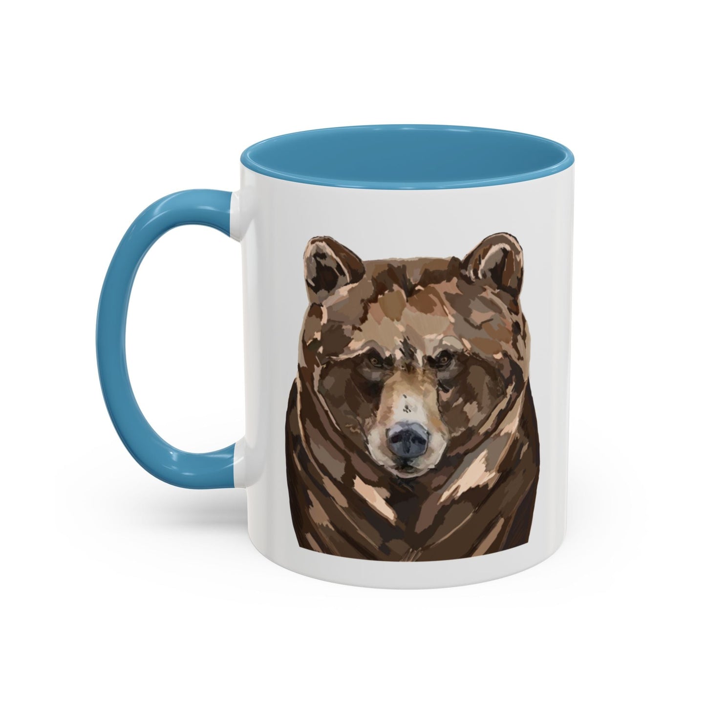 Brown Bear Two Tone Ceramic Mug - 11 oz & 15 oz - Blue Cava