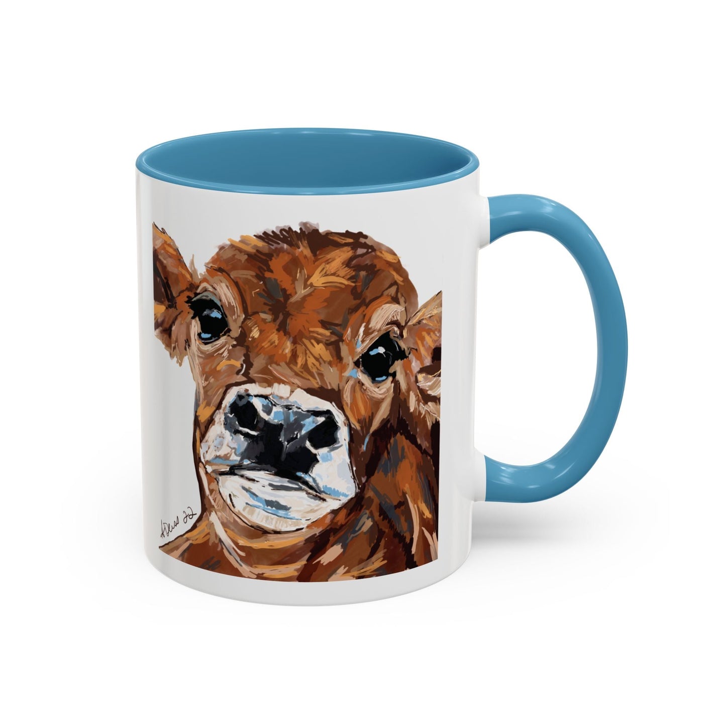 Brown Cow Two Tone Coffee Mug (11oz & 15oz) - Blue Cava