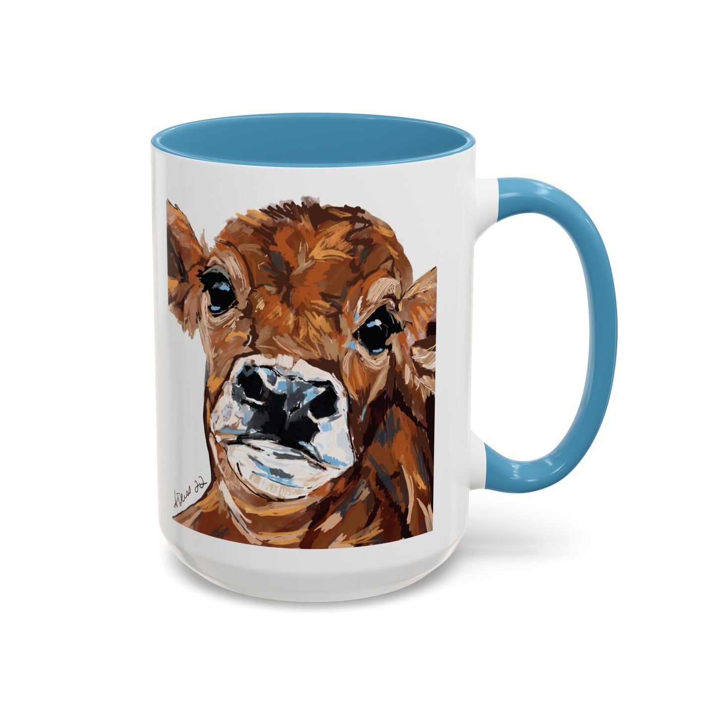 Brown Cow Two Tone Coffee Mug (11oz & 15oz) - Blue Cava