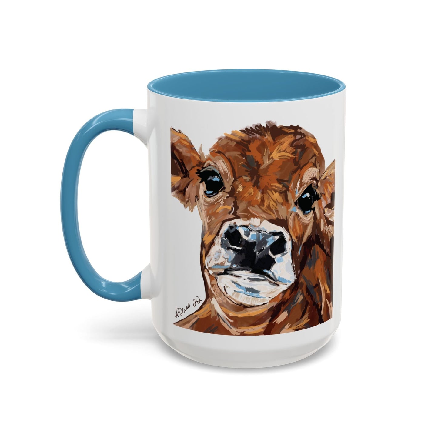 Brown Cow Two Tone Coffee Mug (11oz & 15oz) - Blue Cava