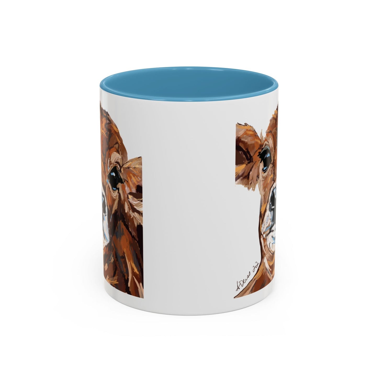 Brown Cow Two Tone Coffee Mug (11oz & 15oz) - Blue Cava