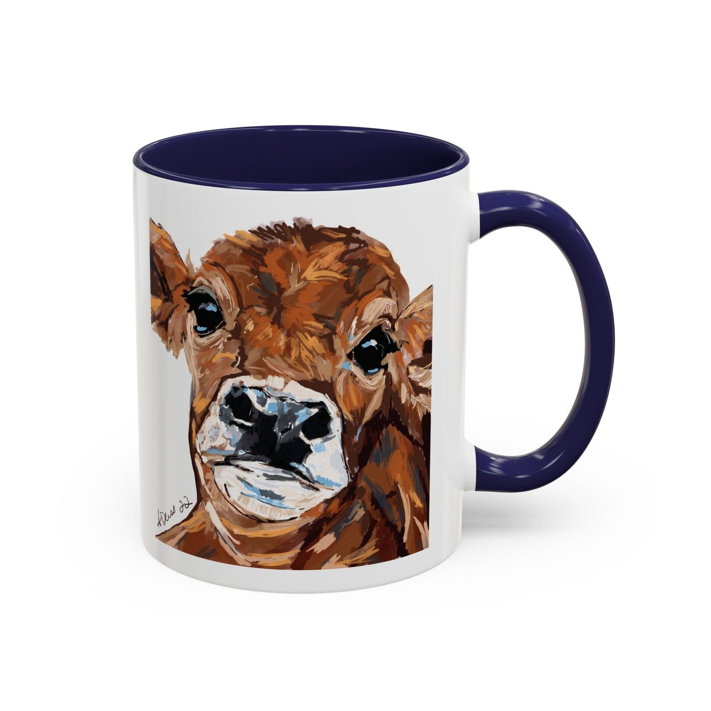 Brown Cow Two Tone Coffee Mug (11oz & 15oz) - Blue Cava