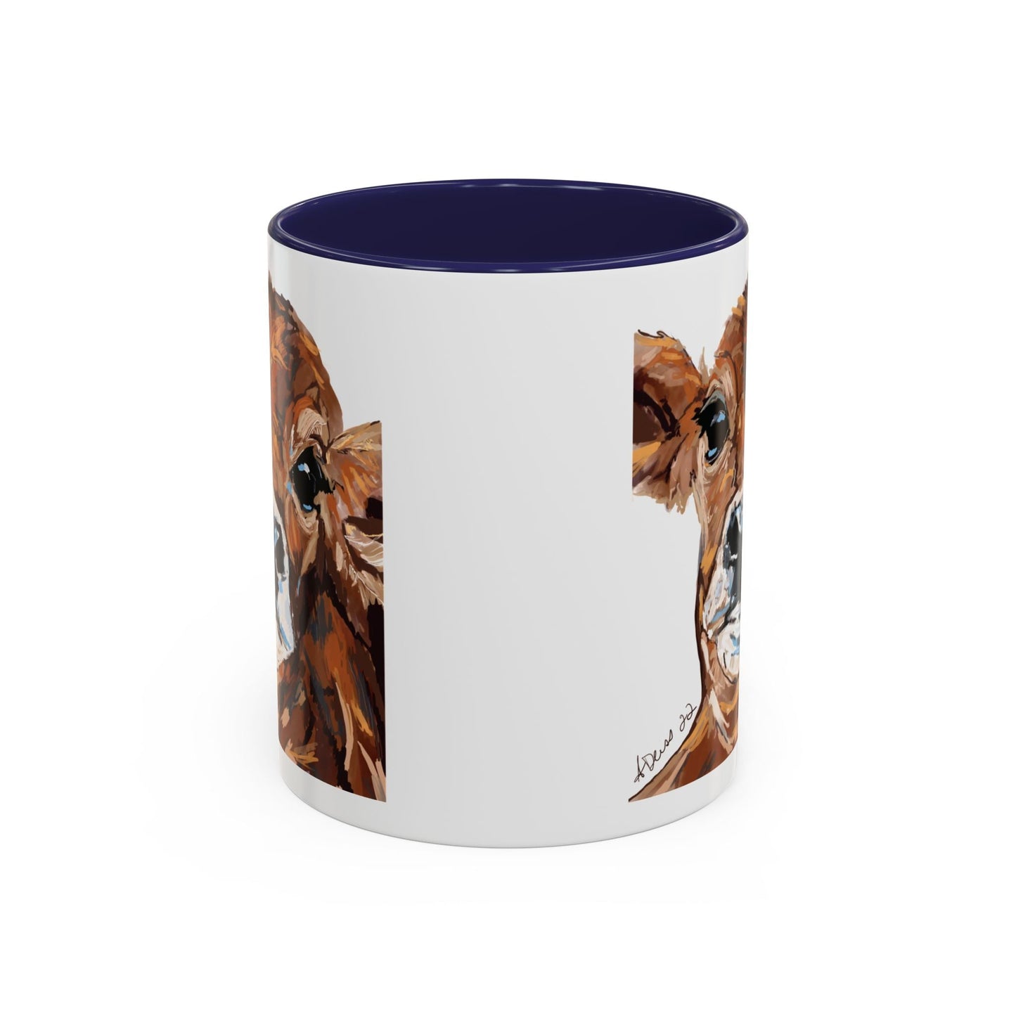Brown Cow Two Tone Coffee Mug (11oz & 15oz) - Blue Cava