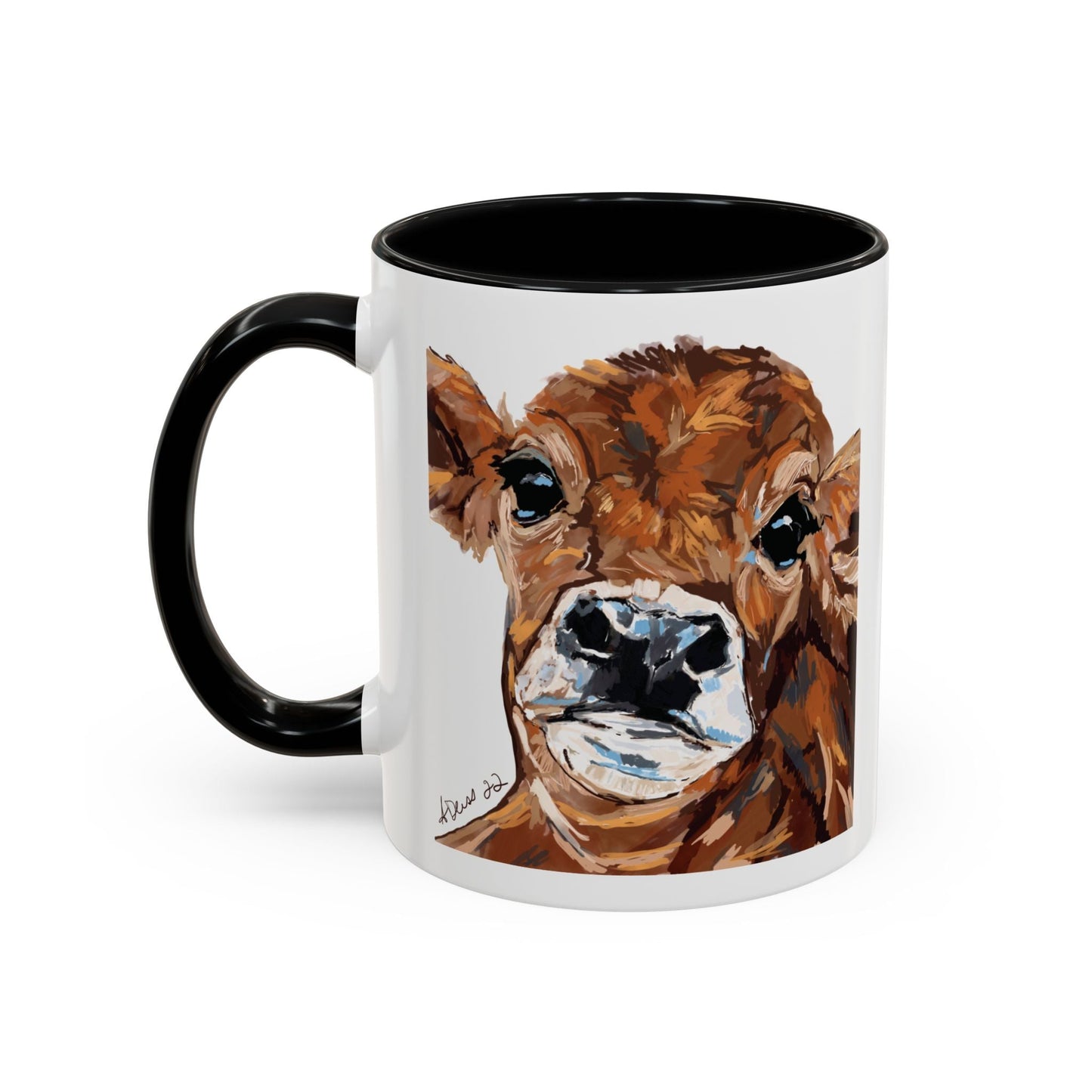 Brown Cow Two Tone Coffee Mug (11oz & 15oz) - Blue Cava