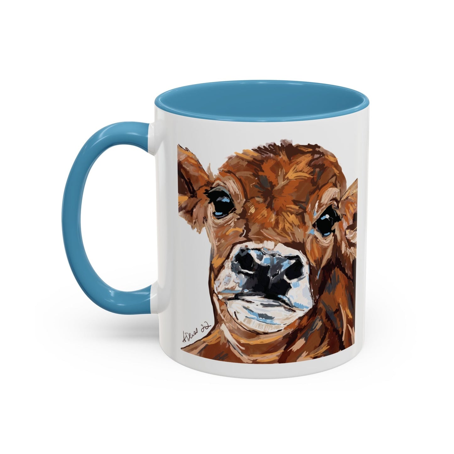 Brown Cow Two Tone Coffee Mug (11oz & 15oz) - Blue Cava