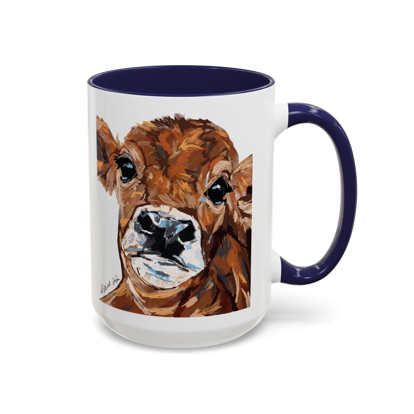 Brown Cow Two Tone Coffee Mug (11oz & 15oz) - Blue Cava