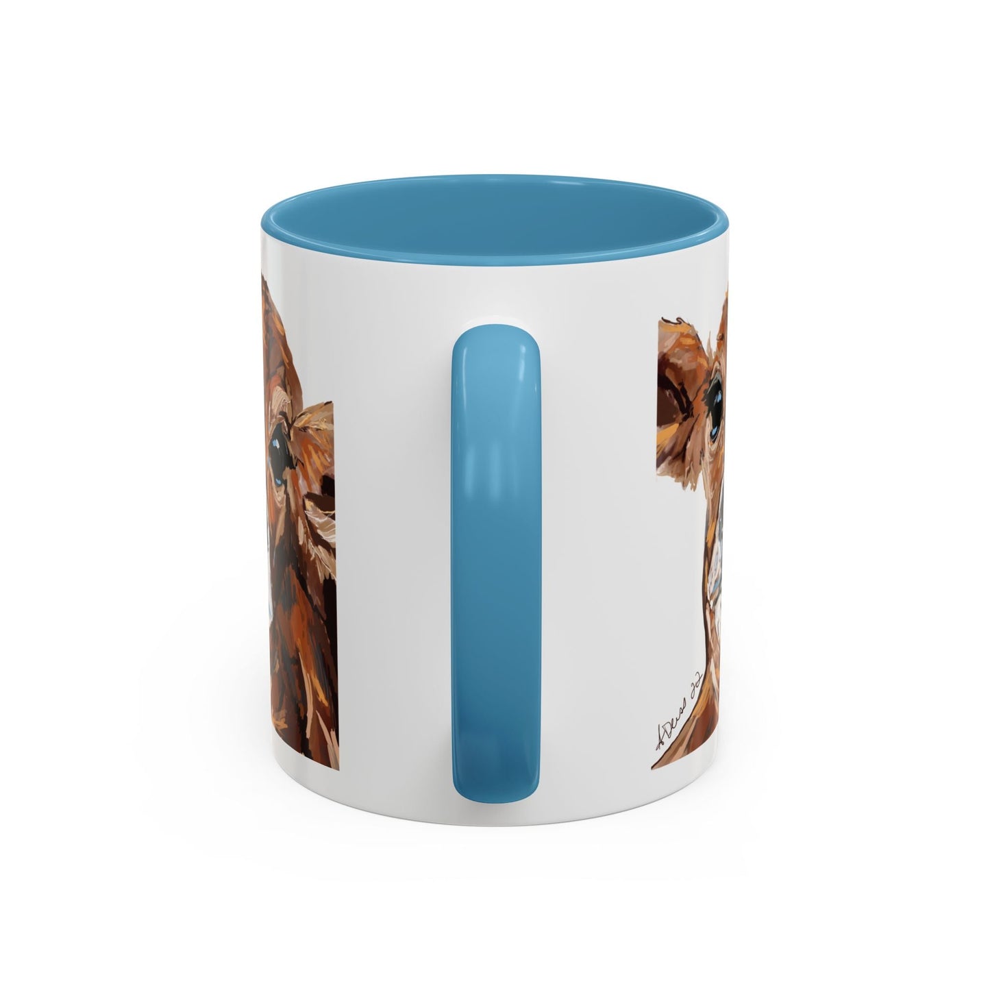 Brown Cow Two Tone Coffee Mug (11oz & 15oz) - Blue Cava