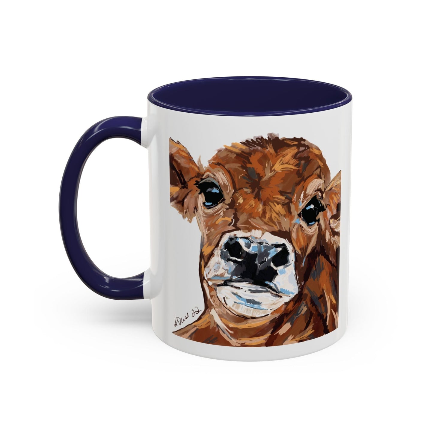 Brown Cow Two Tone Coffee Mug (11oz & 15oz) - Blue Cava