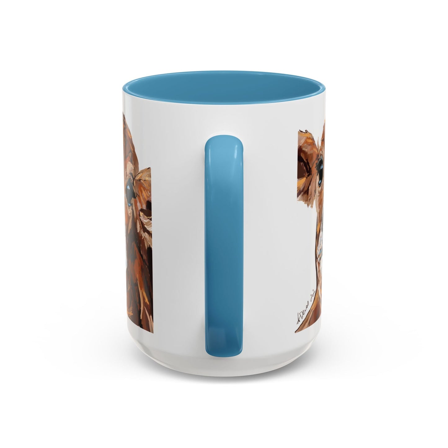 Brown Cow Two Tone Coffee Mug (11oz & 15oz) - Blue Cava