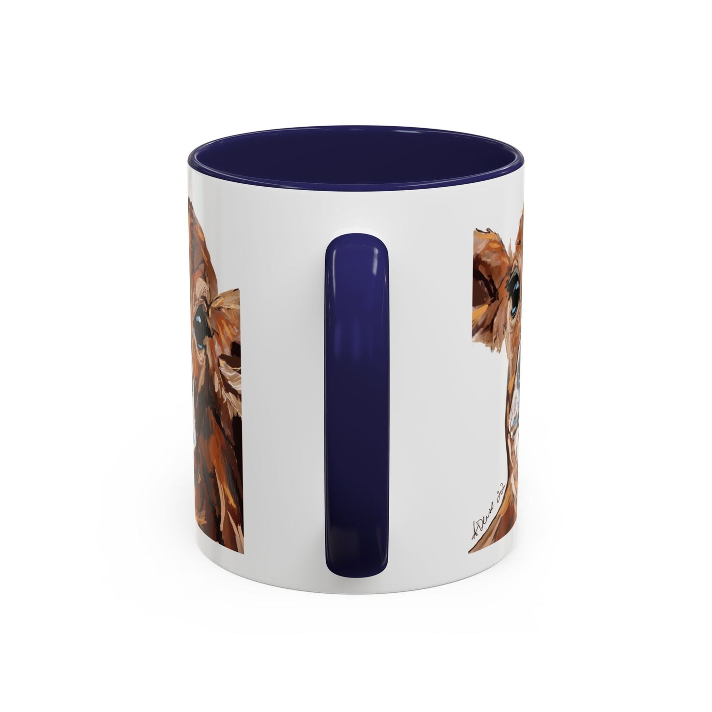 Brown Cow Two Tone Coffee Mug (11oz & 15oz) - Blue Cava