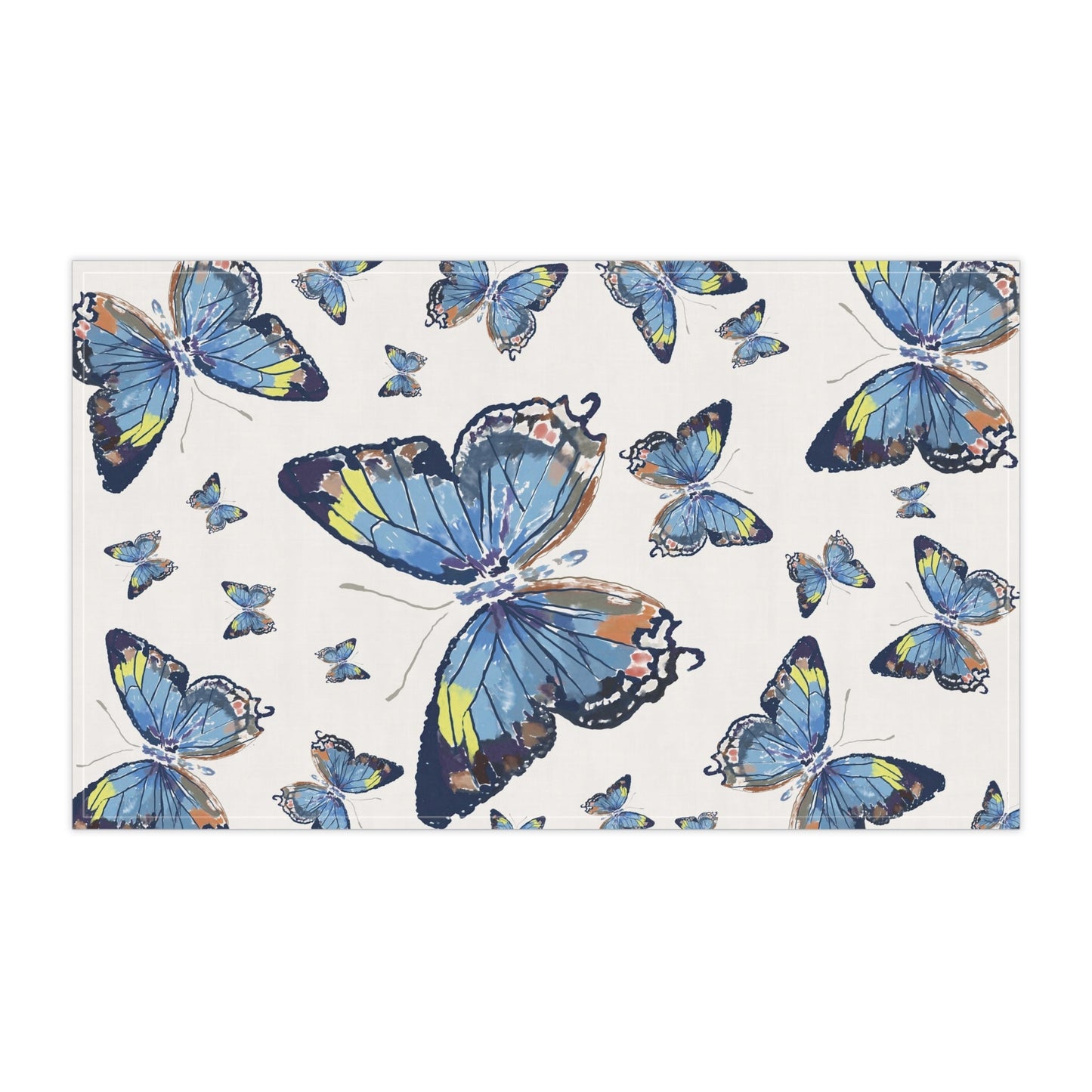 Butterflies Kitchen Tea Towels - Blue Cava