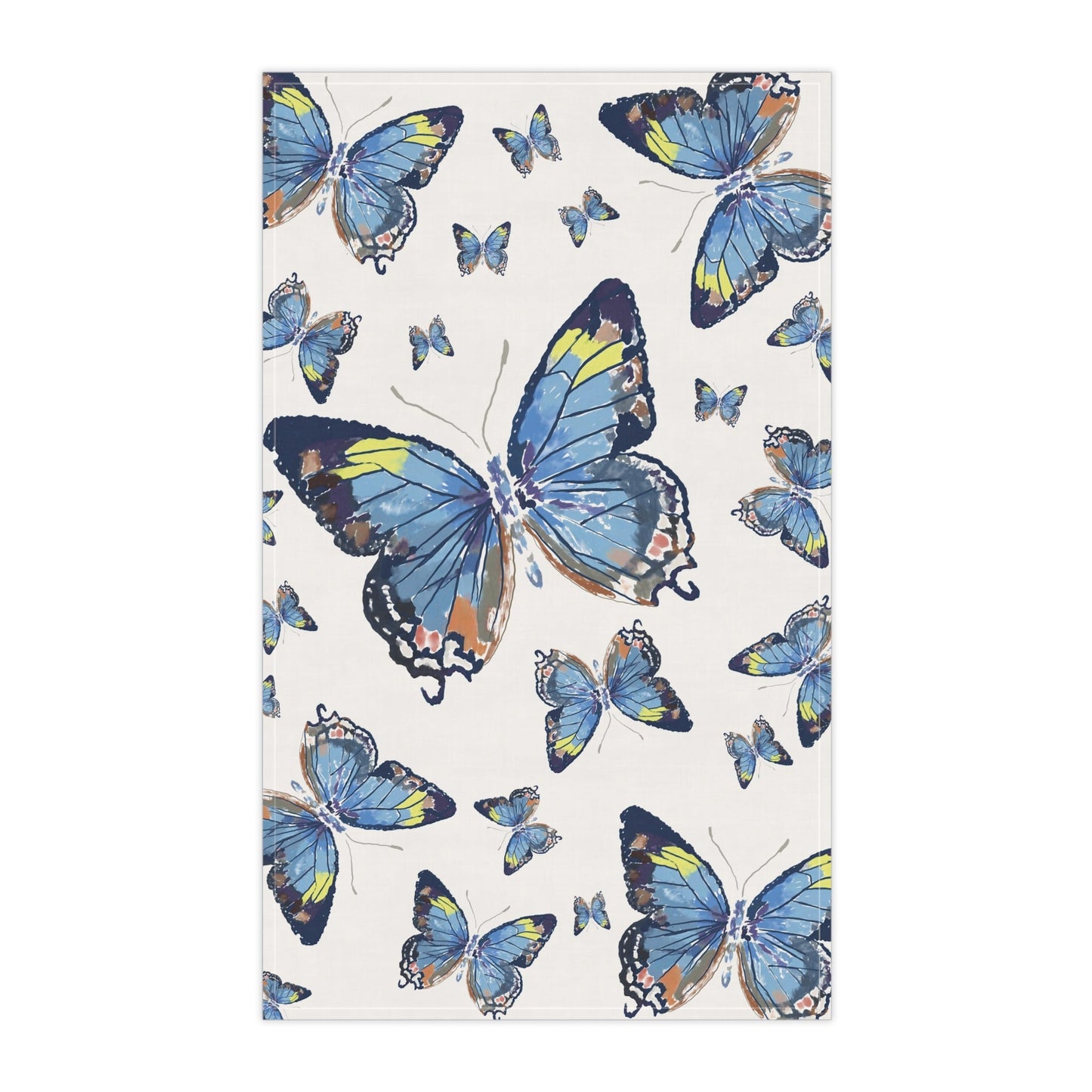 Butterflies Kitchen Tea Towels - Blue Cava
