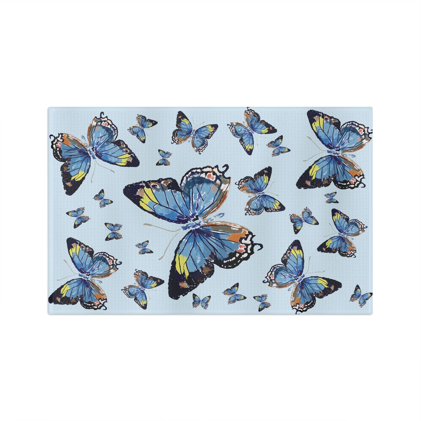 Butterfly Microfiber Waffle Towel - Blue Cava