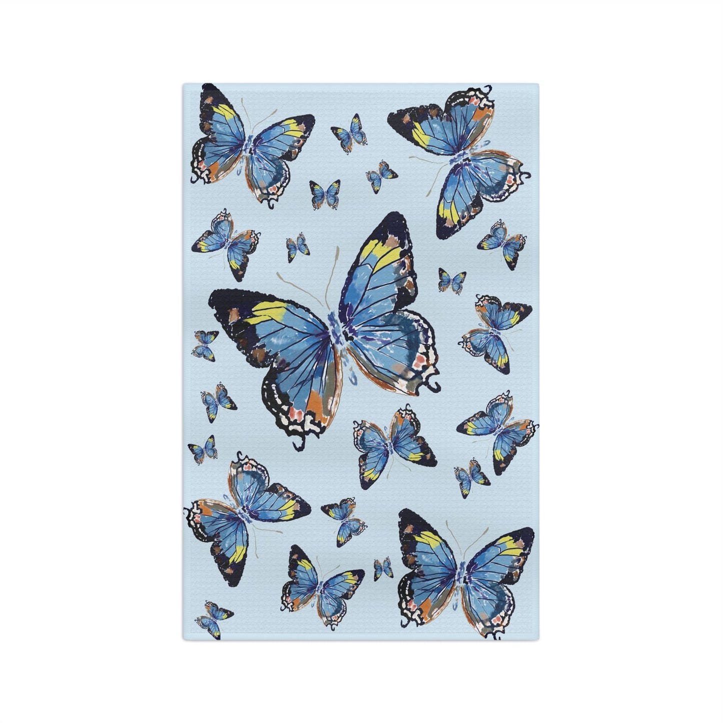 Butterfly Microfiber Waffle Towel - Blue Cava