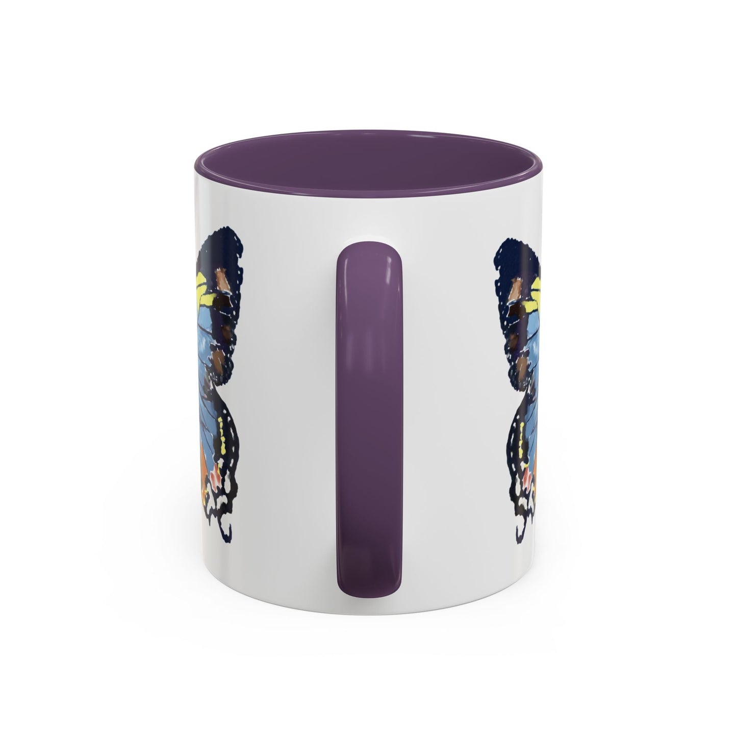 Butterfly Two Tone Ceramic Mug - 11oz & 15oz - Blue Cava