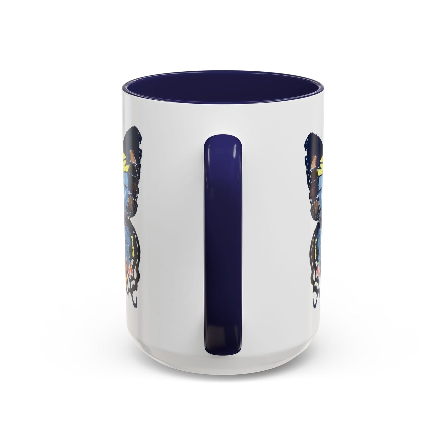 Butterfly Two Tone Ceramic Mug - 11oz & 15oz - Blue Cava