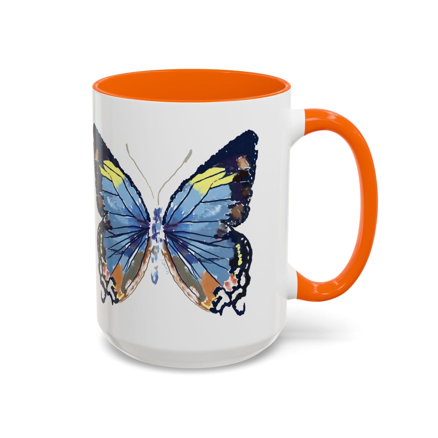 Butterfly Two Tone Ceramic Mug - 11oz & 15oz - Blue Cava