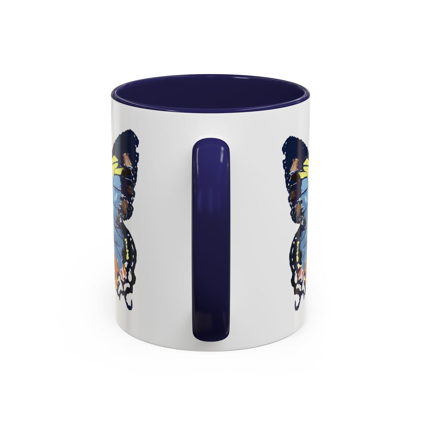 Butterfly Two Tone Ceramic Mug - 11oz & 15oz - Blue Cava