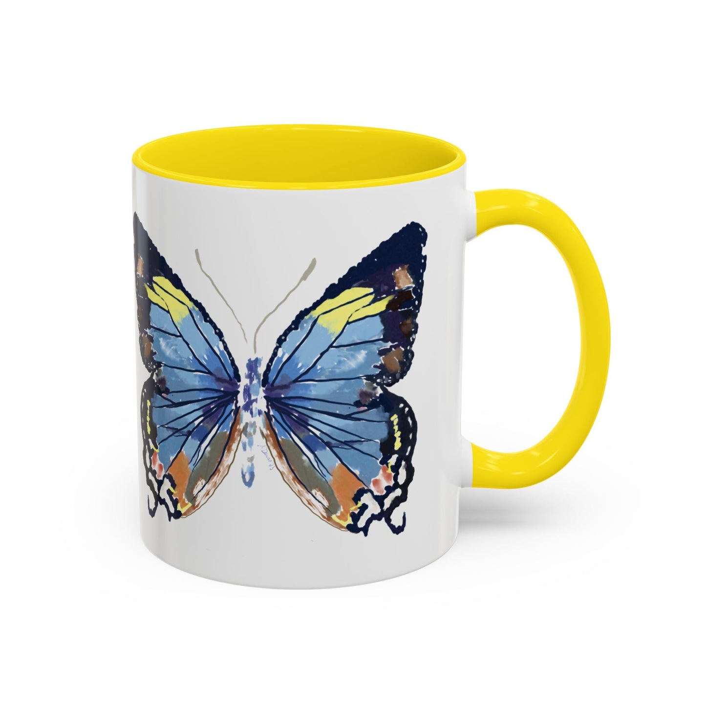Butterfly Two Tone Ceramic Mug - 11oz & 15oz - Blue Cava