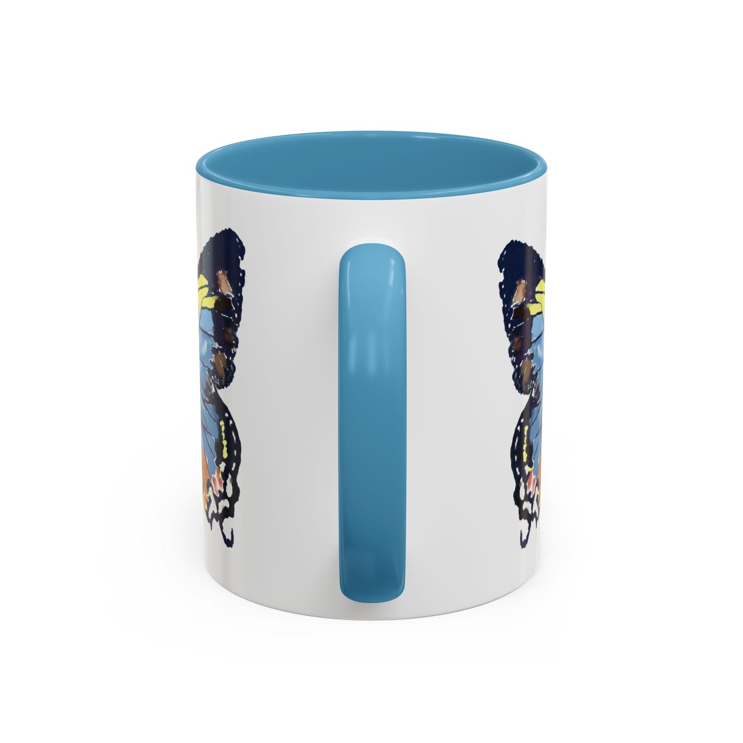 Butterfly Two Tone Ceramic Mug - 11oz & 15oz - Blue Cava