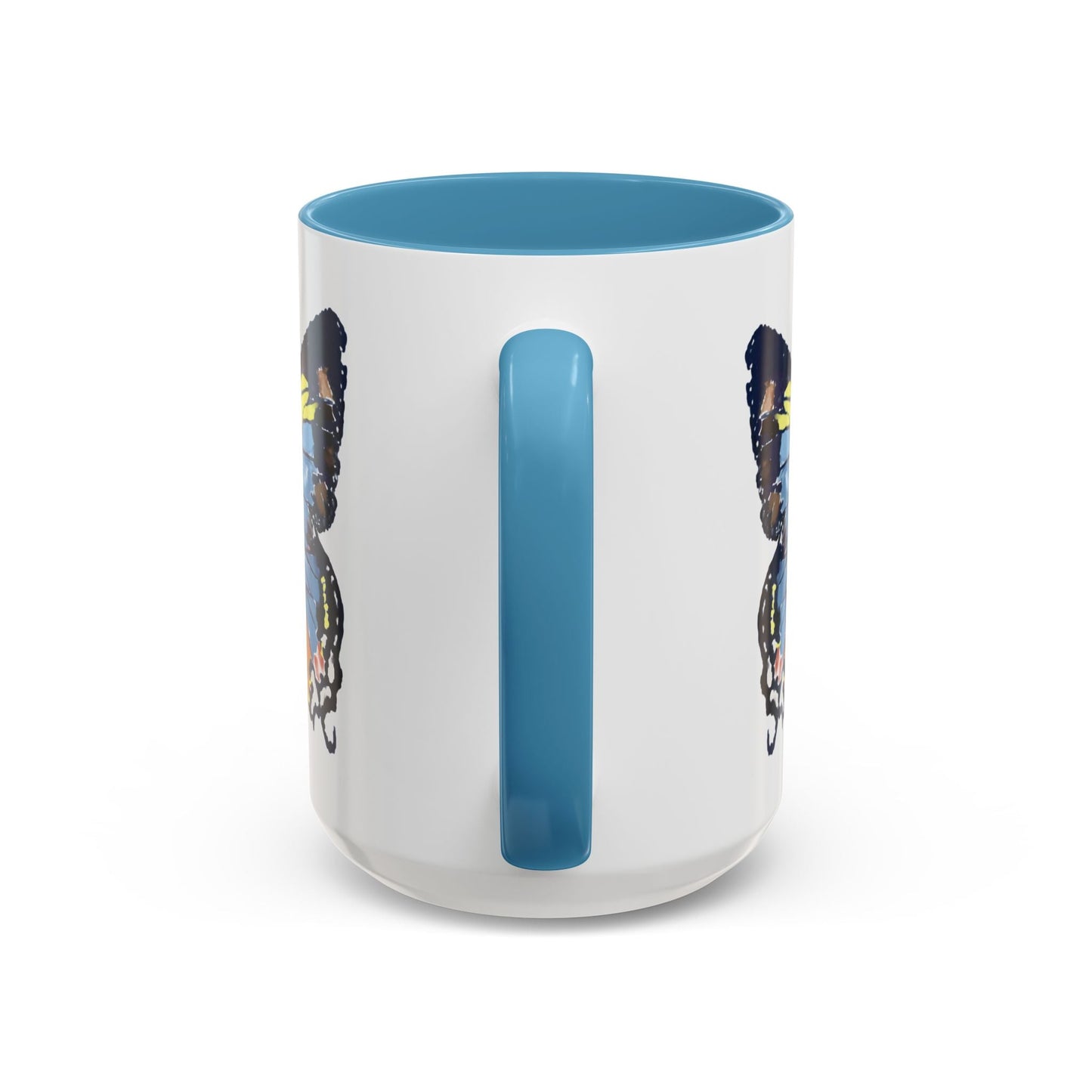 Butterfly Two Tone Ceramic Mug - 11oz & 15oz - Blue Cava