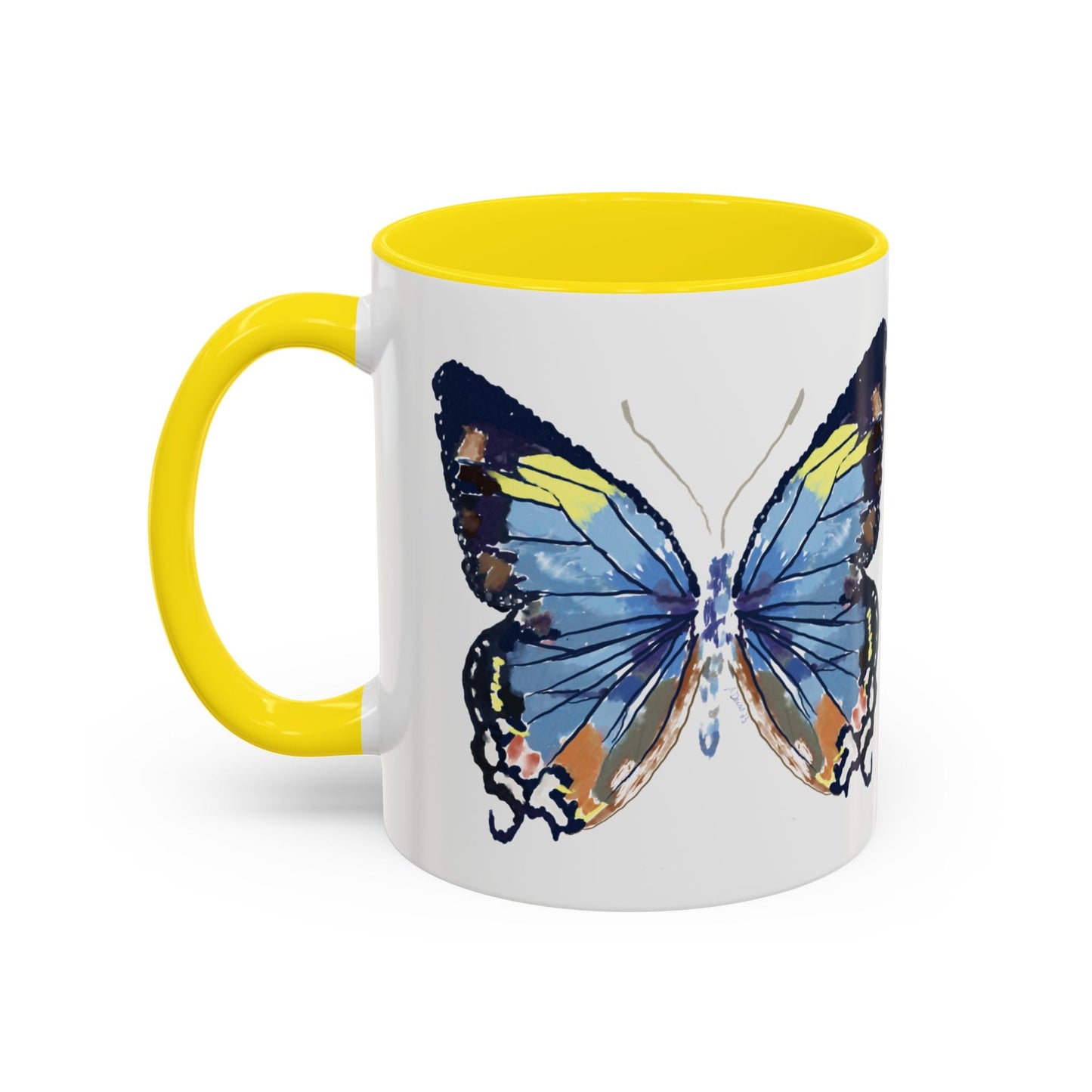 Butterfly Two Tone Ceramic Mug - 11oz & 15oz - Blue Cava