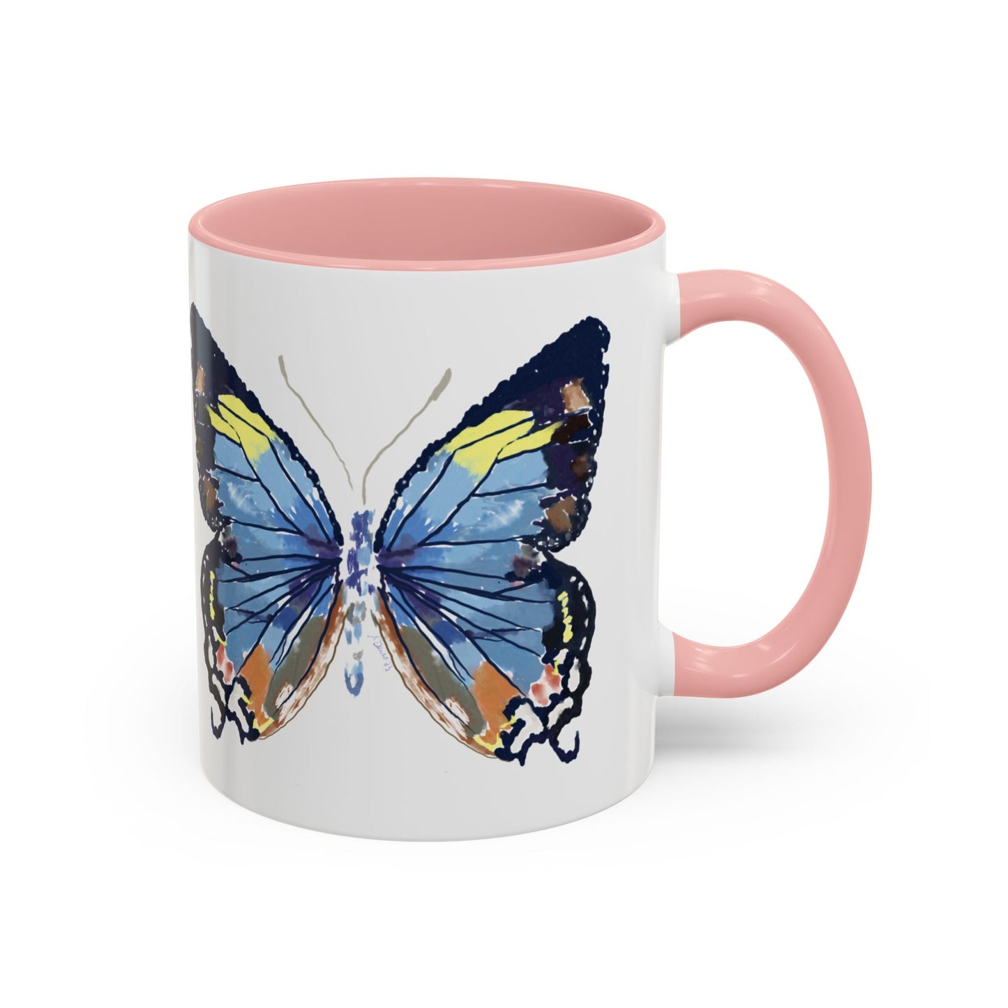 Butterfly Two Tone Ceramic Mug - 11oz & 15oz - Blue Cava