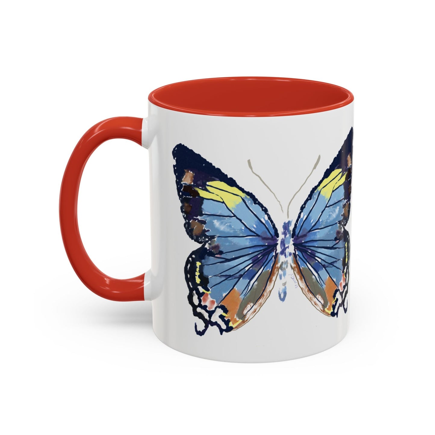 Butterfly Two Tone Ceramic Mug - 11oz & 15oz - Blue Cava